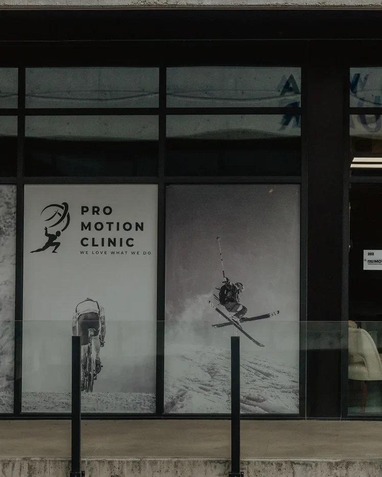 Pro Motion Clinic storefront sign on #202-3030 Pandosy St in Kelowna