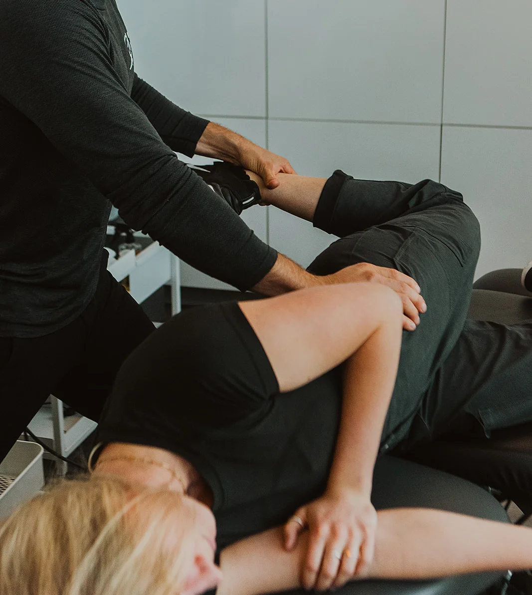 Active Release Therapy technique applied to relieve muscle tension and improve movement