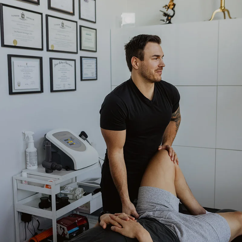 Chiropractor treating motor vehicle accident injury at Pro Motion Clinic ICBC claims Kelowna